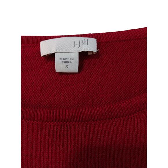 J.JILL Sweater Tunic Top Small Flowy Red Soft Staple Basic Casual Career Travel - Picture 3 of 7